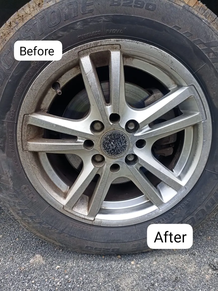 Alloy Wheel Cleaning at Mayuran Carzs